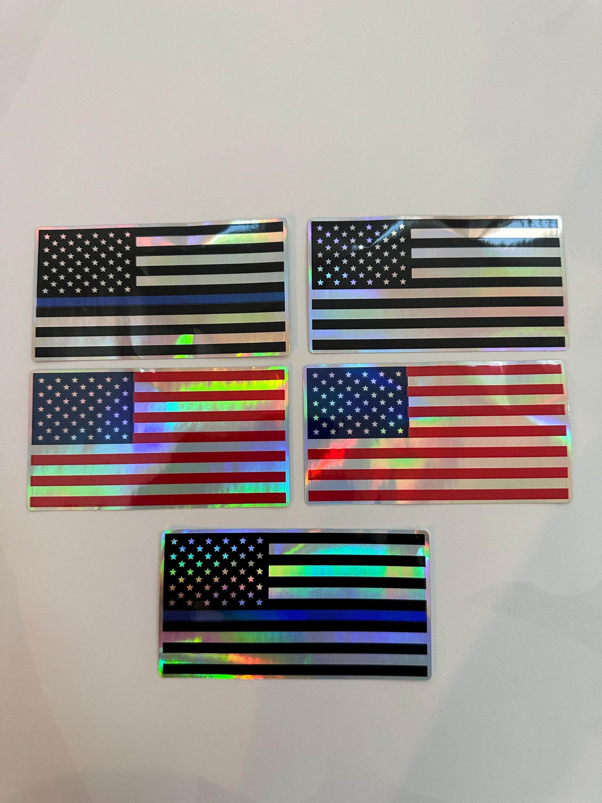 Holographic USA Flag Decal: Waterproof American Bumper Sticker