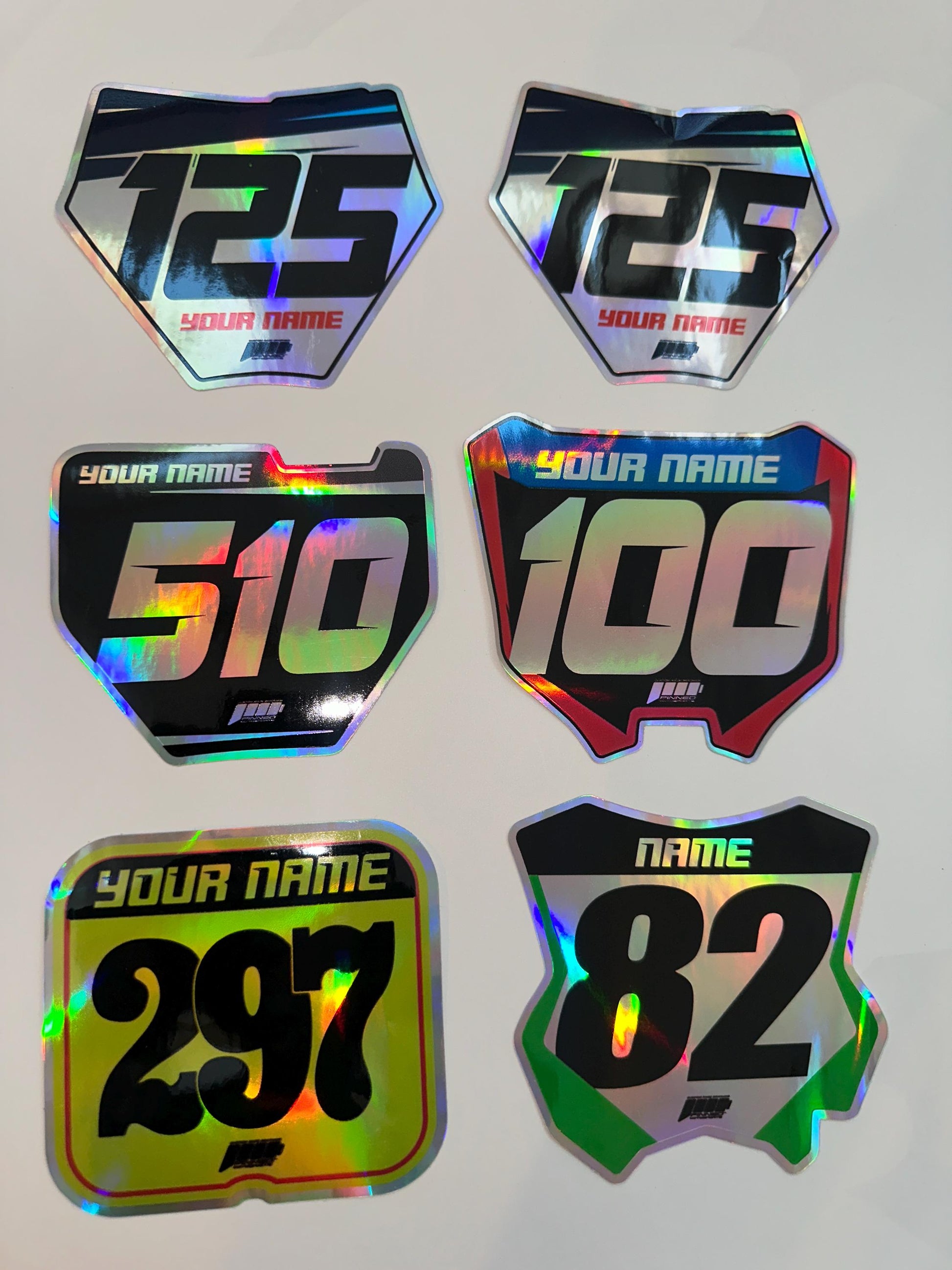 4" Holographic Mini Plate Decals / Holographic Mx Plate decal