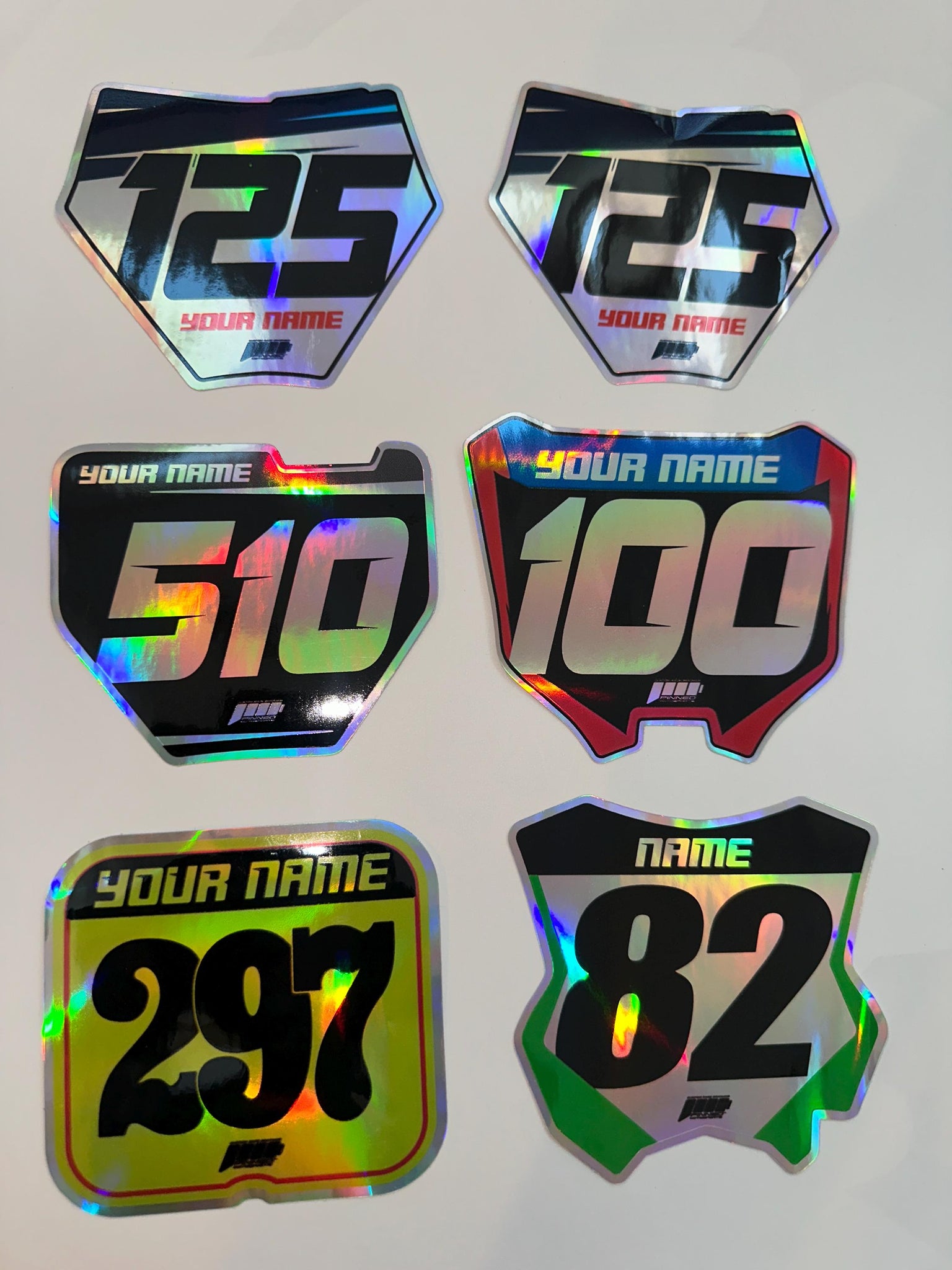 4" Holographic Mini Plate Decals / Holographic Mx Plate decal