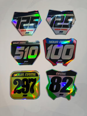 4" Holographic Mini Plate Decals / Holographic Mx Plate decal