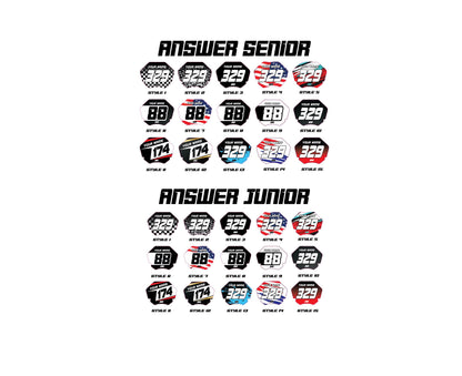BMX Answer Style Number Plate Decals: Personalized Plates, BMX Graphics | Fast Shipping