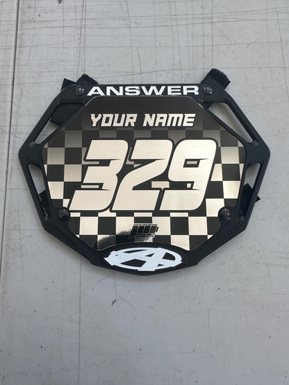 BMX Answer Style Number Plate Decals: Personalized Plates, BMX Graphics | Fast Shipping