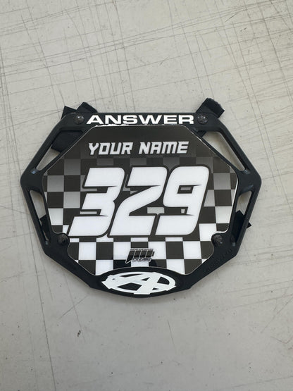 BMX Answer Style Number Plate Decals: Personalized Plates, BMX Graphics | Fast Shipping