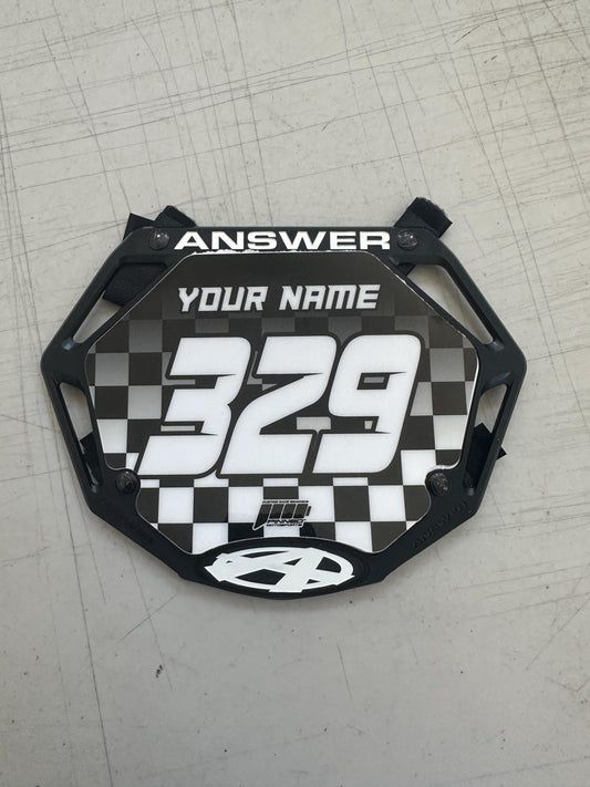 BMX Answer Style Number Plate Decals: Personalized Plates, BMX Graphics | Fast Shipping