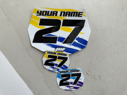 Personalized balance bike front plate decal example
