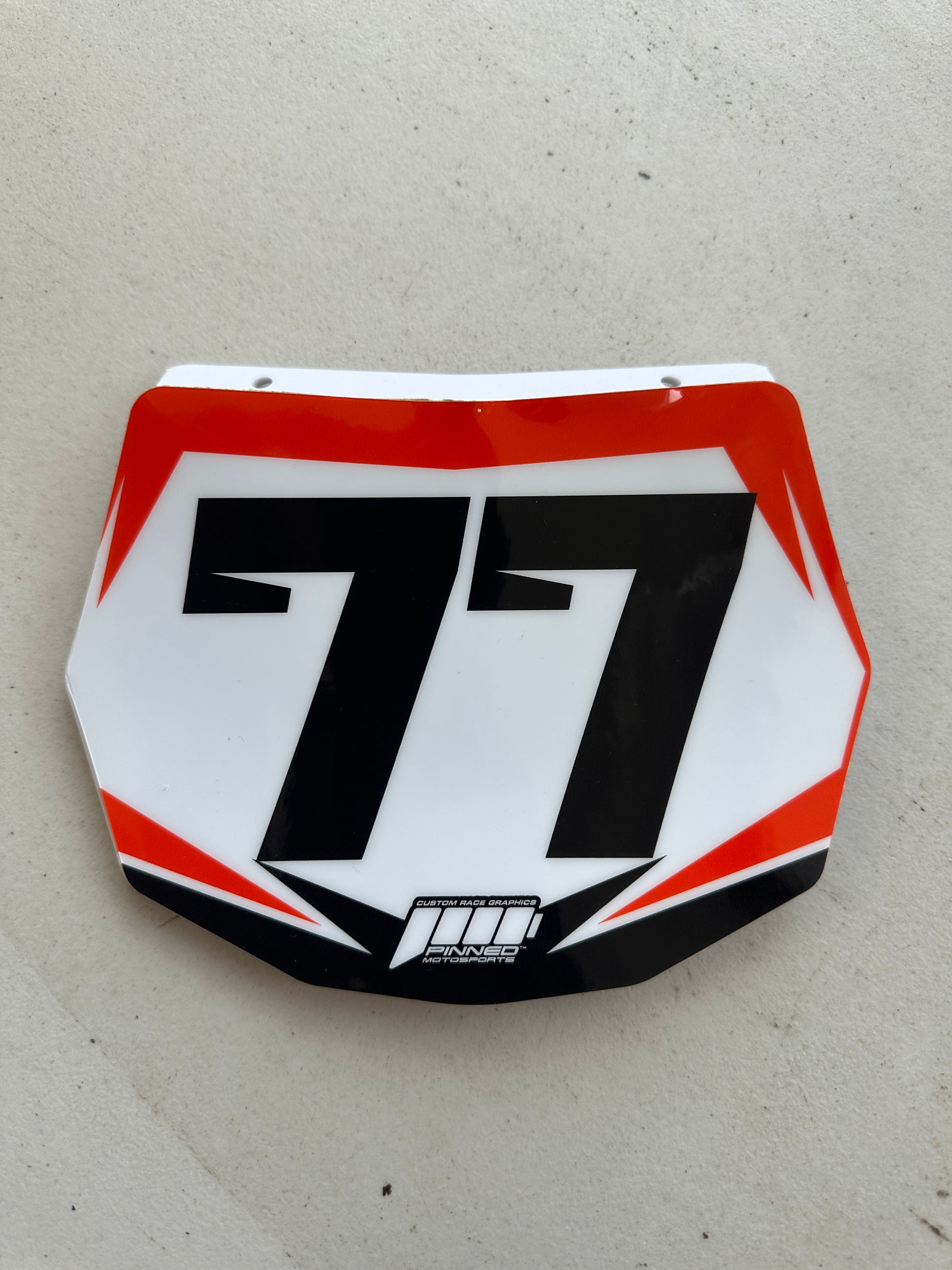 Personalized balance bike front plate decal example