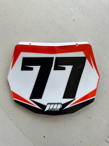 Personalized balance bike front plate decal example