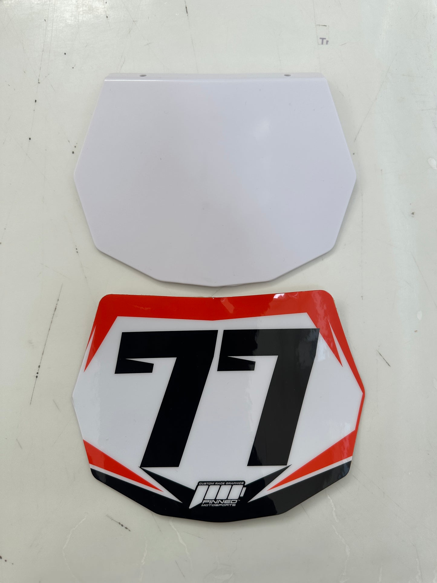 Personalized balance bike front plate decal example