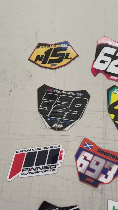 Personalized Number Plate Decals, Custom Name Number Plate decal, Motocross Plate Decals, Waterproof Decals, Number Decals, Any size