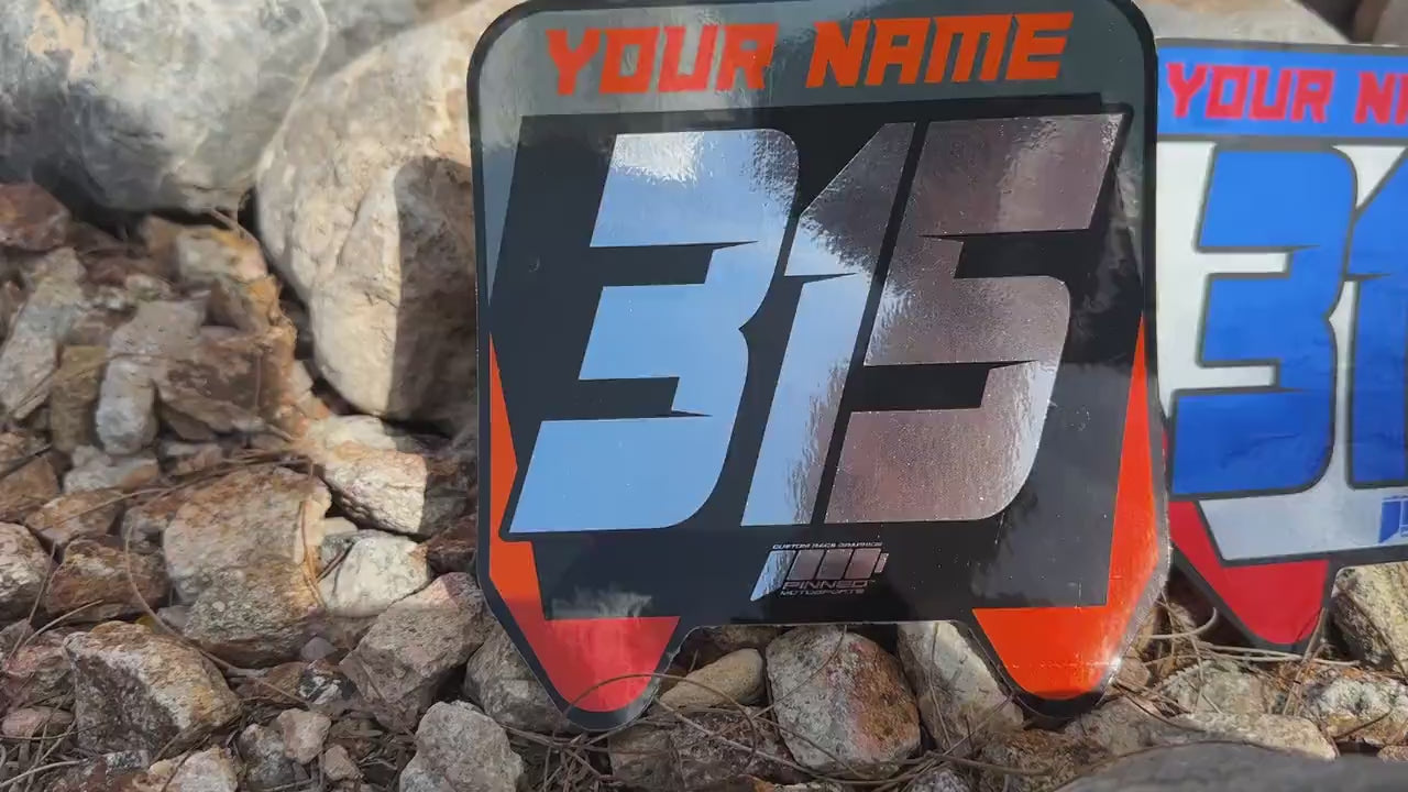 Chrome ODI Downhill Front Plate Decals, Chrome Name Number Plate decals, Fulll Color Chrome ODI MTB Plate Decals