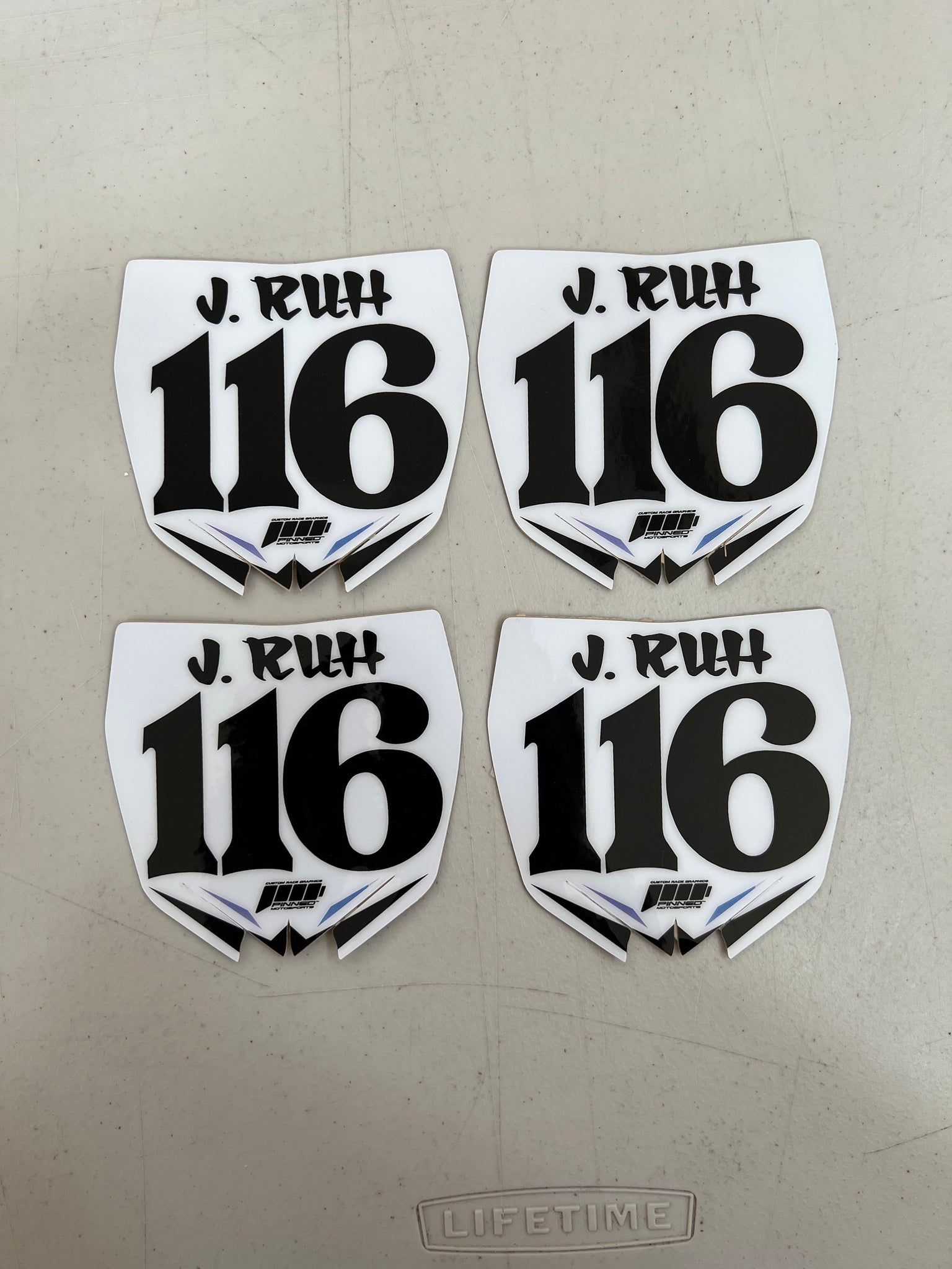 Mini Plate Decals, Custom Name Number Plate decal, Motocross Plate Decals, Waterproof Decals, Number Decals