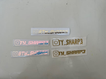 Gold Flake and Metallic Gold Custom Instagram Name Decal, Personalized Instagram Stickers, Social Medial Decals