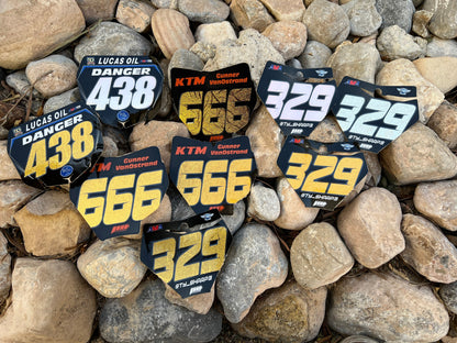 Personalized Number Plate Decals, Custom Name Number Plate decal, Motocross Plate Decals, Waterproof Decals, Number Decals, Any size