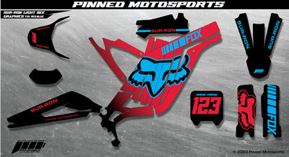 Personalized Red and Blue Sur-Ron Light Bee Graphics Kit, Custom Sur-Ron Decals