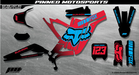 Personalized Red and Blue Sur-Ron Light Bee Graphics Kit, Custom Sur-Ron Decals