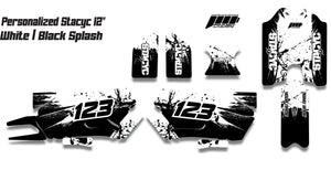 Personalized 12" Brushless Stacyc Splash Graphics kit, 12" Stacyc Custom Graphics, Stacyc Graphics Kit, 12" Brushless Stacyc Decals