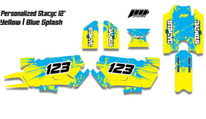 Personalized 12" Brushless Stacyc Splash Graphics kit, 12" Stacyc Custom Graphics, Stacyc Graphics Kit, 12" Brushless Stacyc Decals