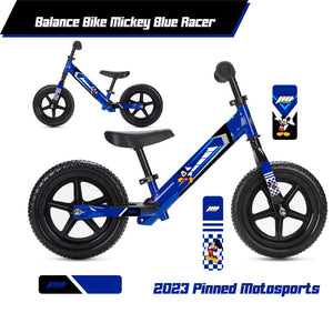 Strider 12" Mickey Blue Racer Bike Decals, Strider 12" Balance Bike Graphics, 12" Strider Graphics, Balance Bike Decals