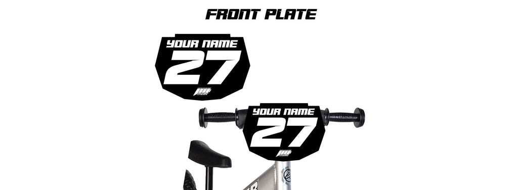 Solid Balance Bike Front Plate Decals, Balance Bike Name Number Plate decals, Custom Front Plate Decals, Balance Bike Decals