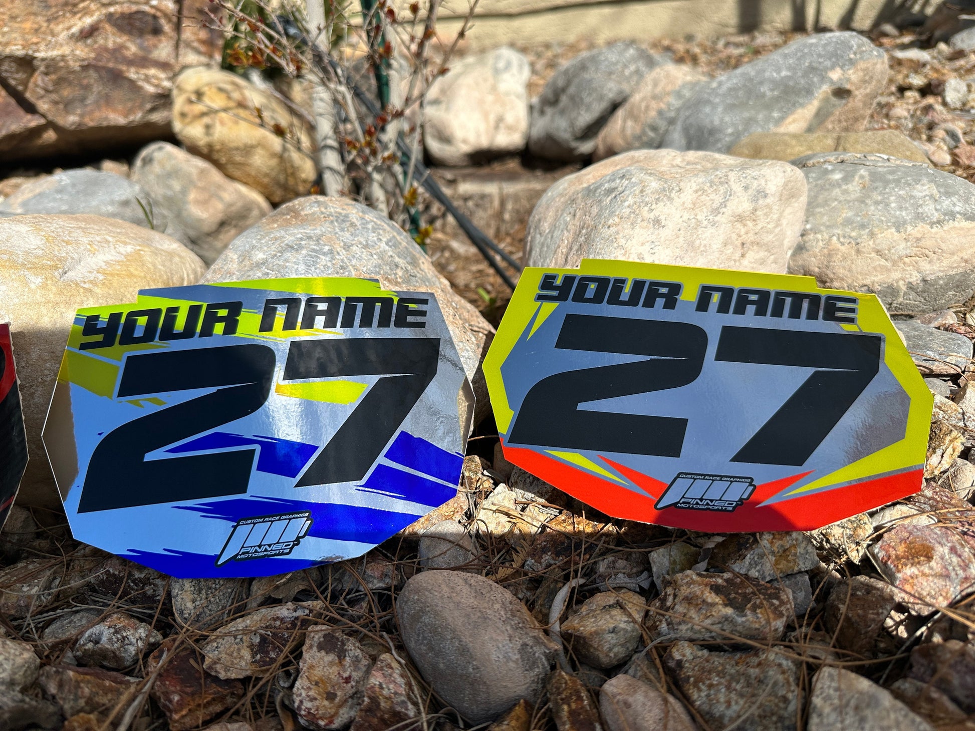 Solid Colored Chrome Balance Bike Decals, Balance Bike Name Number Plate decals