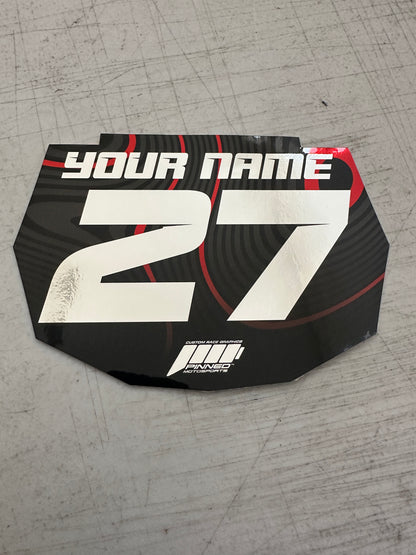 Full Color Chrome Balance Bike Front Plate Decals, Chrome Name Number Plate decals, Balance Bike Decals
